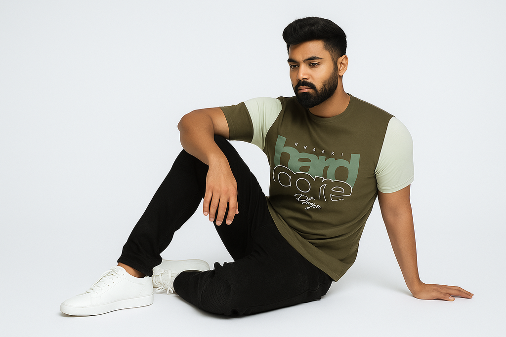 Khaki "Hardcore Player" T-Shirt