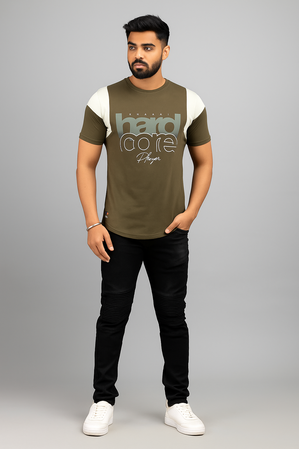Khaki "Hardcore Player" T-Shirt
